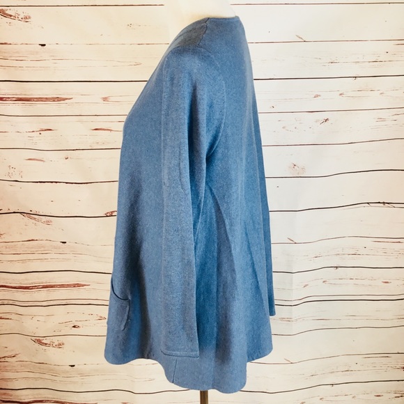 Pure J. Jill Cotton Cashmere Blend Blue Cardigan - Picture 3 of 7